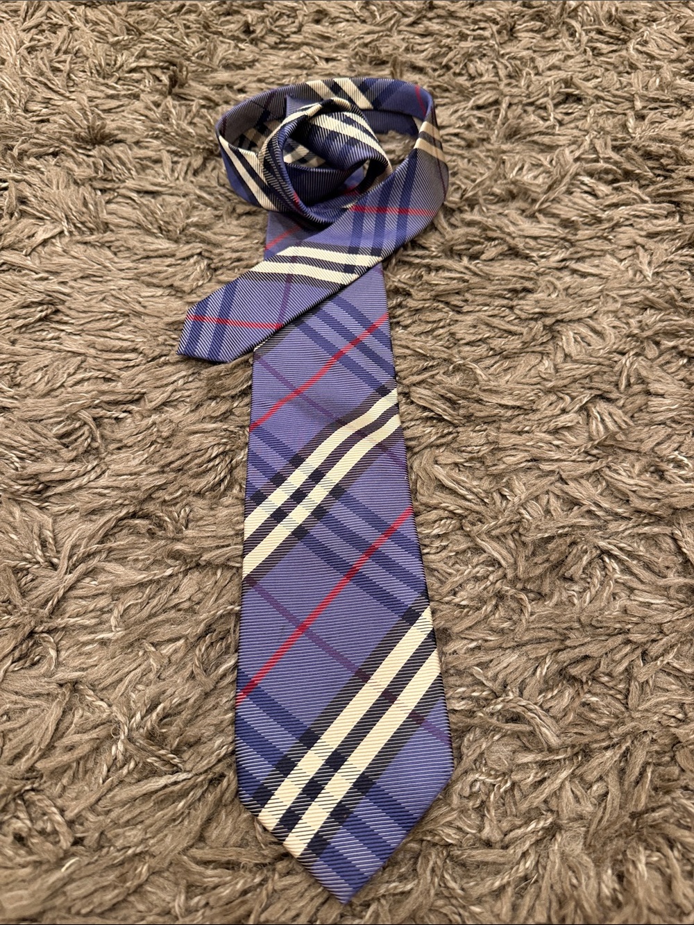 Burberry Blue Motif Silk Tie